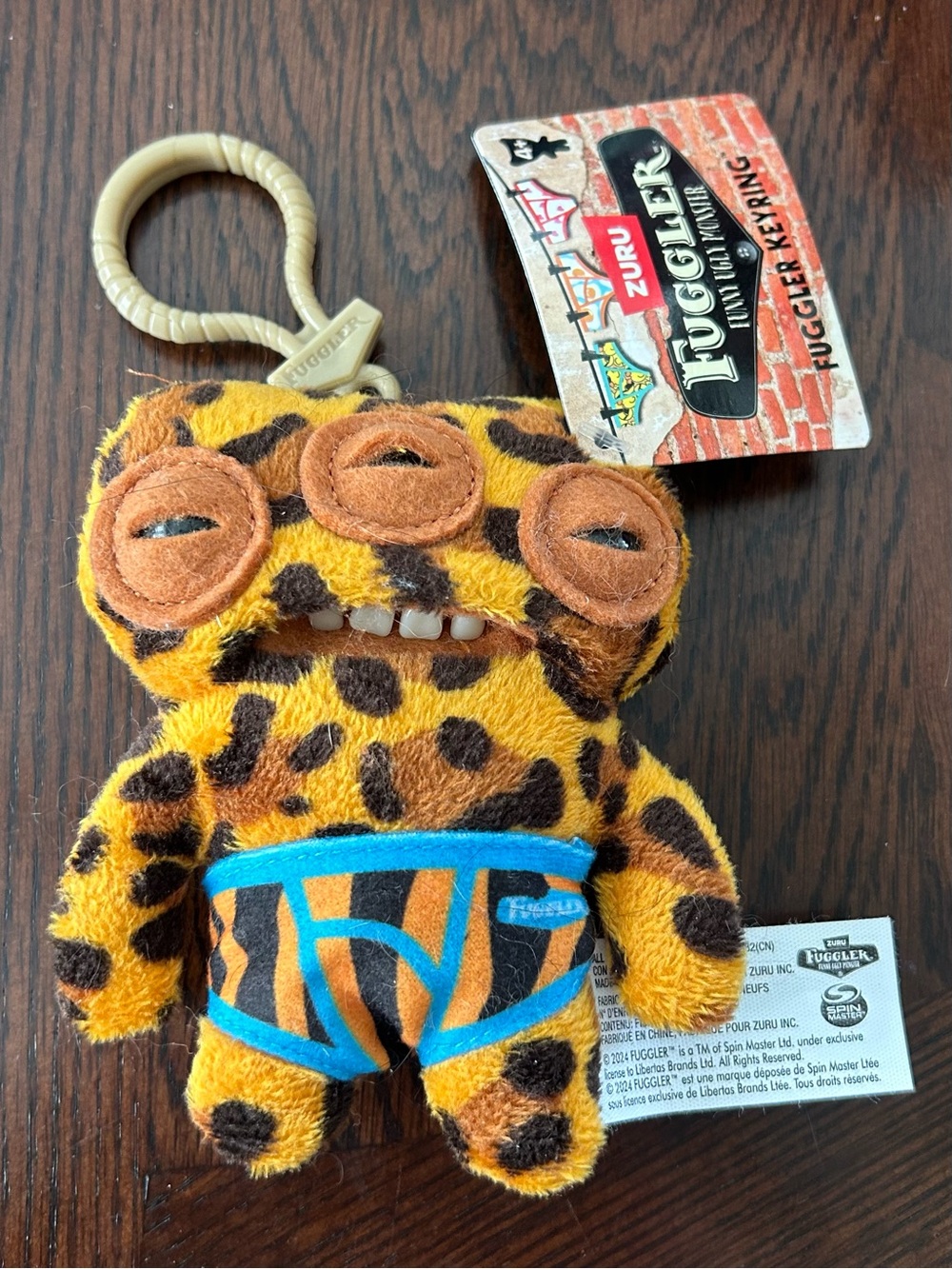 Fugglers 5-Inch Plush Clip-On | Annoyed Alien - Leopard New Backpack Purse Clip.